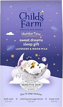 Childs Farm Childs Farm SlumberTime Sweet Dreams Sleep Gift Set 3Step Sleep Routine Lavender Moon Milk Bath Soak 250ml Calming Massage Lotion 150ml Sleep Mist 100ml Suitable for Dry Sensitive Skin - Image 2