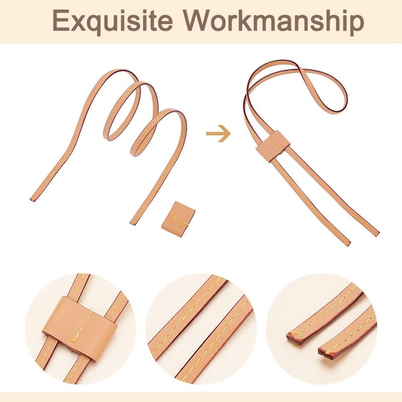 كلاراكو حقيبة كلاركو الجلدية ذات الدلو، حزام سحب من الجلد الصناعي قابل للفصل بطول 35.4 بوصة، حزام بديل لحقيبة الكروشيه اليدوية، حقيبة هامشية، حزمة جيب برباط لحقيبة LV Noe BB Coach الصغيرة، لون كاكي - Image 4