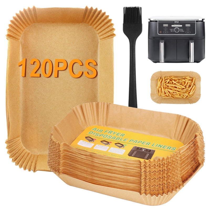 BYKITCHEN 120 قطعة بطانات قلاية هوائية قابلة للتصرف لطراز TowerNinja Double Stack XL SL400UK قلاية هوائية ورقية ملحقات قلاية هوائية لنينجا AF400UKAF400UK Foodi Max AF451UK 95L قلاية هوائية ذات درجين