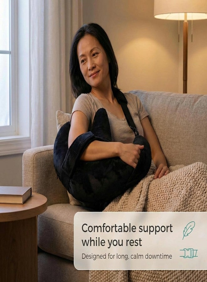 Flexicomfort وسادة فليكسي كومفورت للكتف لتخفيف آلام الكتف والتعافي بعد جراحة الكفة المدورة - إسفين لتبعيد الذراع مع حزام قابل للتعديل - دعم مخملي مريح - وسادة دعم الذراع بعد العملية الجراحية للنوم - Image 2