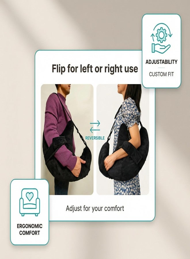 Flexicomfort وسادة فليكسي كومفورت للكتف لتخفيف آلام الكتف والتعافي بعد جراحة الكفة المدورة - إسفين لتبعيد الذراع مع حزام قابل للتعديل - دعم مخملي مريح - وسادة دعم الذراع بعد العملية الجراحية للنوم - Image 5