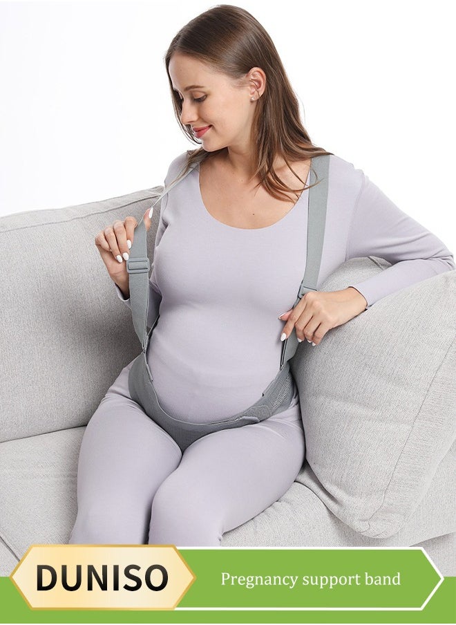 DUNISO Maternity belt, biomimetic abdominal support strap, adjustable, with nylon buckle and high elasticity shoulder strap, breathable and shock absorbing, suitable for various stages of pregnancy and postpartum,  grey (XXL)  - Image 1