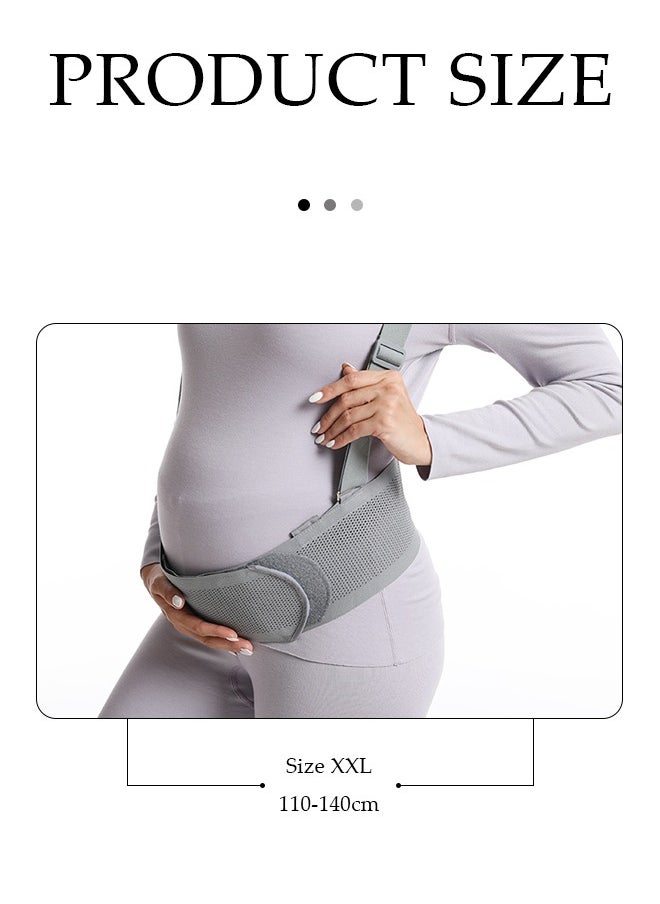 DUNISO Maternity belt, biomimetic abdominal support strap, adjustable, with nylon buckle and high elasticity shoulder strap, breathable and shock absorbing, suitable for various stages of pregnancy and postpartum,  grey (XXL)  - Image 2