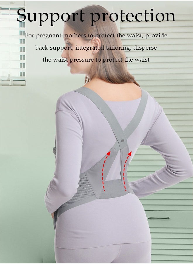 DUNISO Maternity belt, biomimetic abdominal support strap, adjustable, with nylon buckle and high elasticity shoulder strap, breathable and shock absorbing, suitable for various stages of pregnancy and postpartum,  grey (XXL)  - Image 4