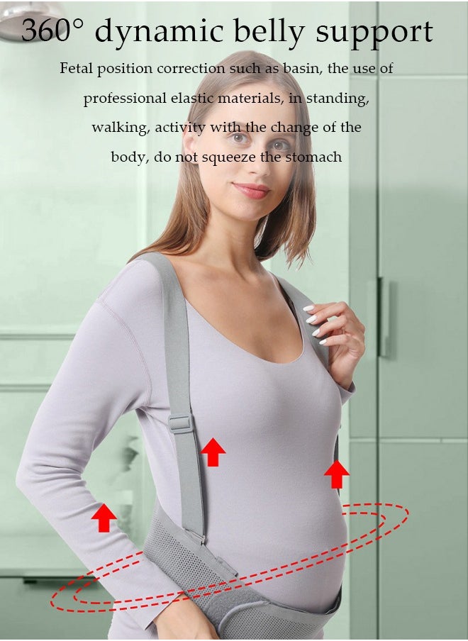 DUNISO Maternity belt, biomimetic abdominal support strap, adjustable, with nylon buckle and high elasticity shoulder strap, breathable and shock absorbing, suitable for various stages of pregnancy and postpartum,  grey (XXL)  - Image 3