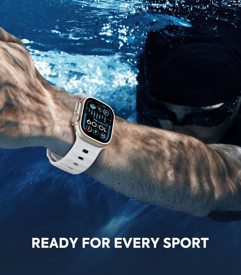 MoKo 5Pack Ocean Band Compatible with Apple Watch Ultra 2 Band 49mm 46mm 45mm 44mm 42mm for Men Women, Silicone Replacement Strap Sport Wrist band for iWatch Series 10 9 8 7 6 5 4 SE Ultra 2,ColorA - Image 5