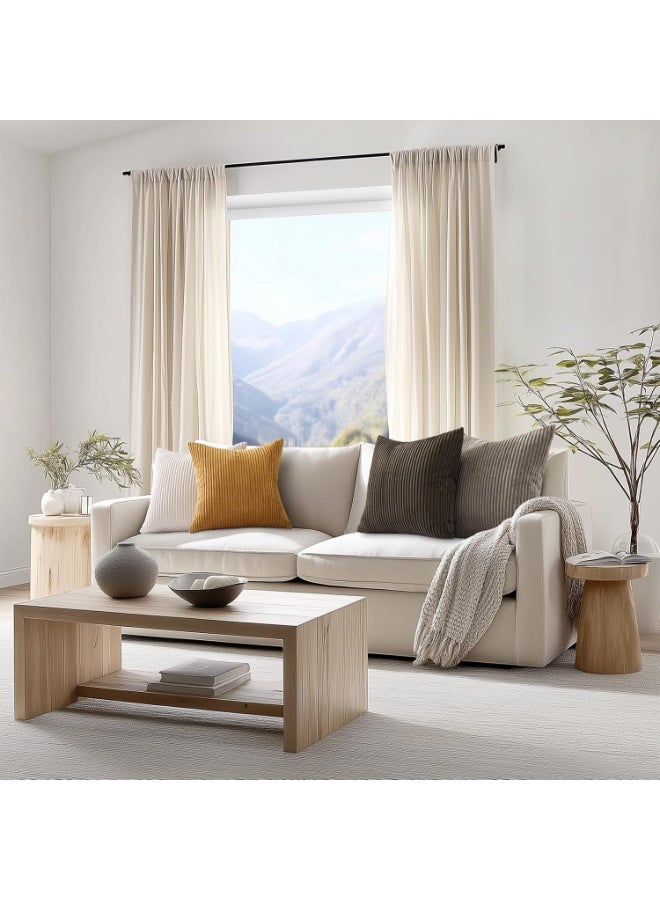 أغطية الوسائد أغطية الوسائد المربعة الزخرفية الناعمة وسادة لينة حزمة مخططة من أربعة لديكور المنزل أريكة 45 سم × 45 سم - Image 5