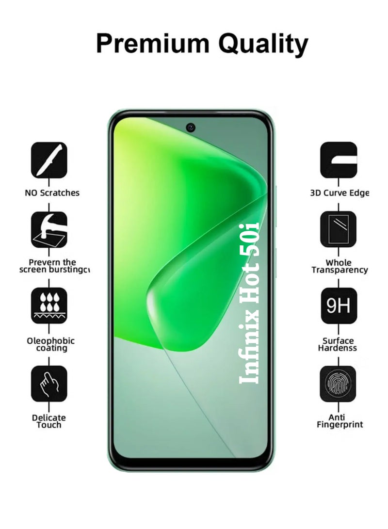 إنفينيكس هوت 50i واقي شاشة زجاجي مقوى لهاتف إنفينيكس هوت 50i شفاف - Image 3
