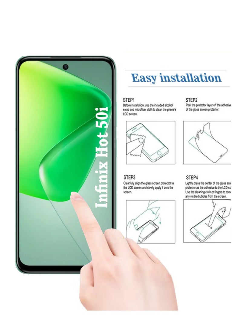 إنفينيكس هوت 50i واقي شاشة زجاجي مقوى لهاتف إنفينيكس هوت 50i شفاف - Image 4
