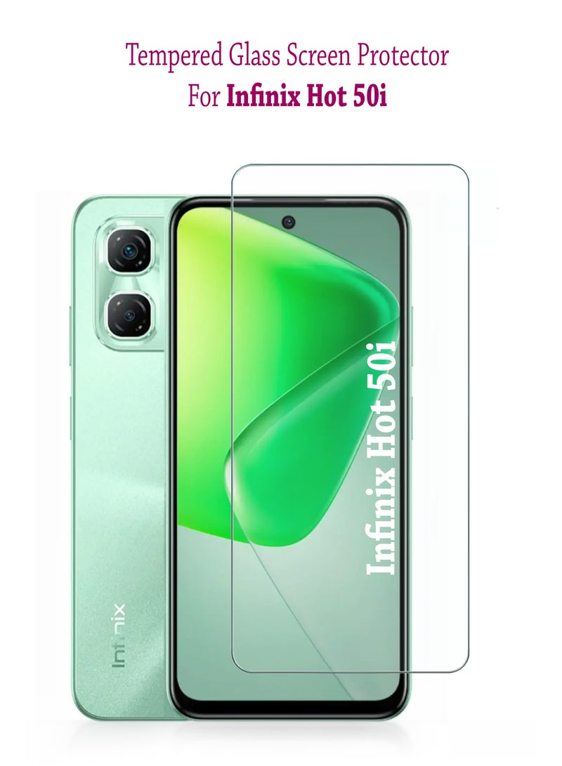 إنفينيكس هوت 50i واقي شاشة زجاجي مقوى لهاتف إنفينيكس هوت 50i شفاف - Image 1