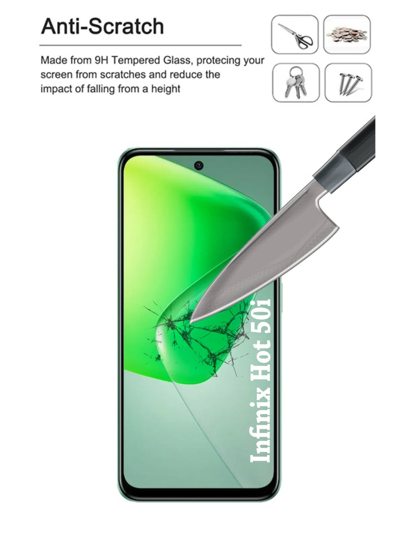 إنفينيكس هوت 50i واقي شاشة زجاجي مقوى لهاتف إنفينيكس هوت 50i شفاف - Image 5