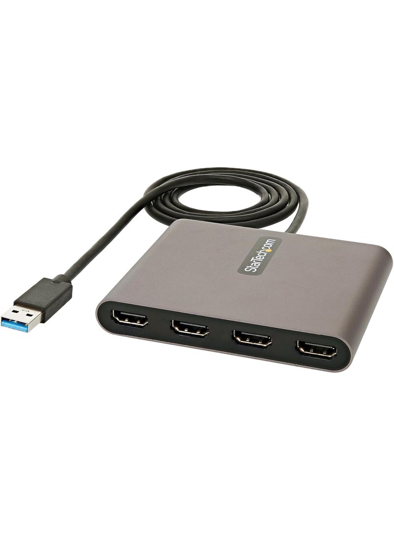 StarTech StarTechcom USB 30 to Quad HDMI Adapter USB to 4x HDMI Monitor Converter for Windows TAA no support for macOSChromeOSLinux  - Image 1