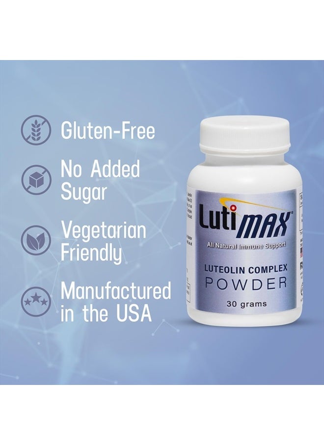 max Luteolin Complex Powder Brain Supplement with Rutin - Nootropic Brain Supplements for Memory and Focus to Improve Mental Health - Antioxidant Supplement for Immune Support - 100 Servings Solo