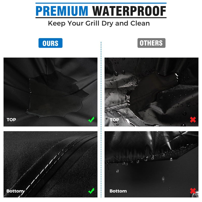 Kingly Pellet Grill Cover for Traeger Pro 34/780 Series,600D Heavy Duty Rip-Proof Material Smoker Cover,Waterproof UV and Fade Resistant Grill Cover with Straps & Zippers for Traeger Texas 34,Z Grills 700 - Image 5