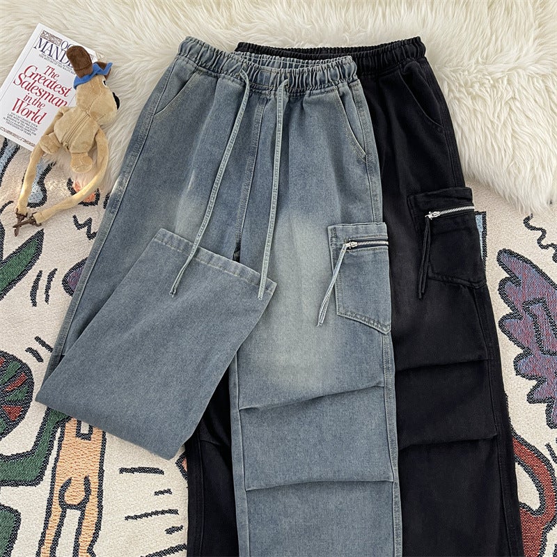 Unisex Classic Denim Jeans Loose Fit Daily Outdoor Wear - Image 2
