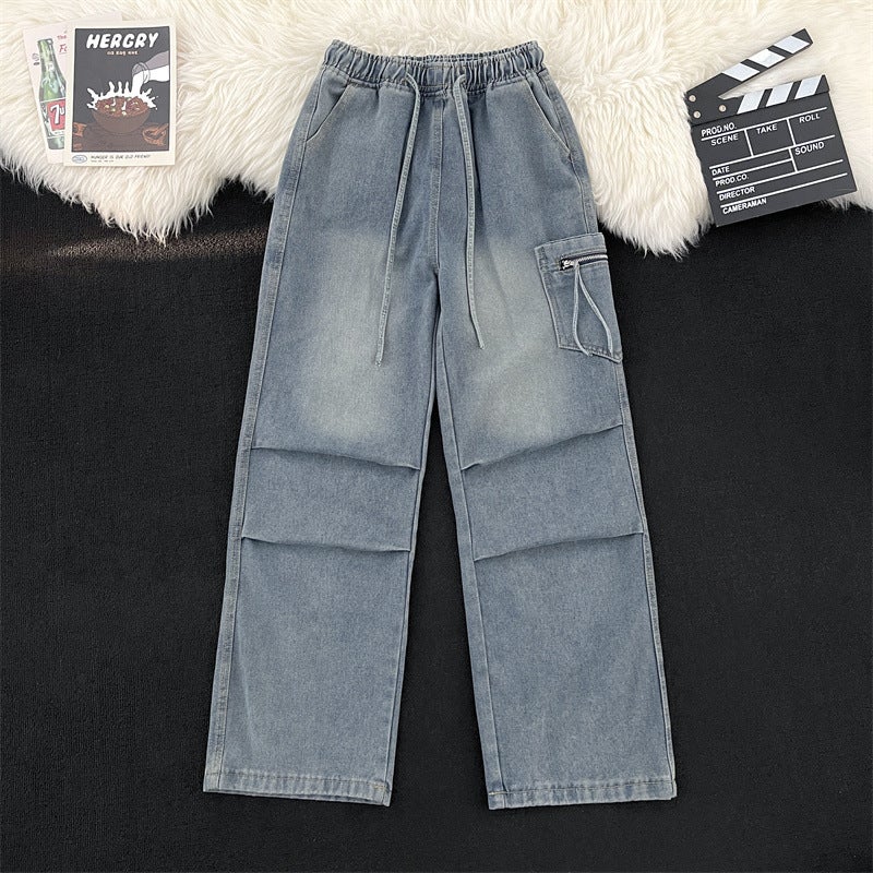 Unisex Classic Denim Jeans Loose Fit Daily Outdoor Wear - Image 1