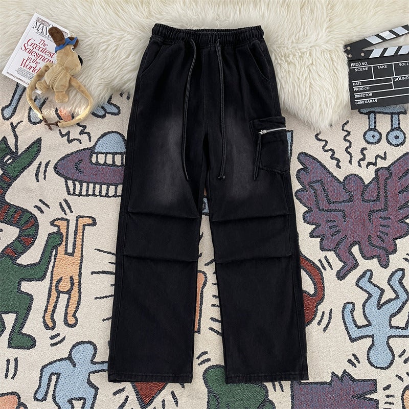 Unisex Classic Denim Jeans Loose Fit Daily Outdoor Wear - Image 3