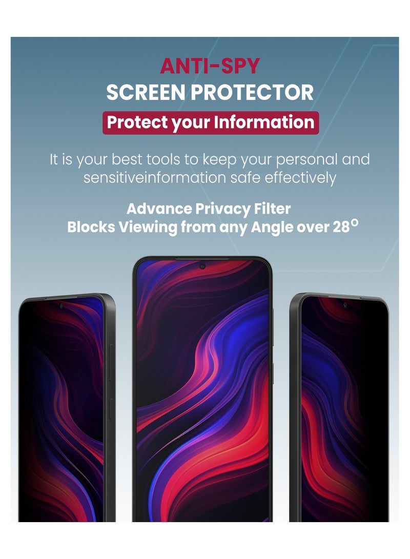 Moxedo حماية شاشة زجاجية مقسّاة موكسييدو الترا شيلد للخصوصية 9H صلابة حماية ضد التجسس مع جهاز تطبيق سهل التوجيه لجهاز سامسونج جالاكسي S25 بلس - Image 3