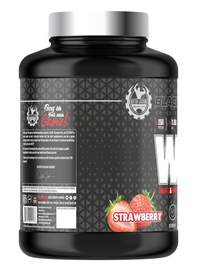 DEXTER JACKSON Black Series Isolate & Hydrolyzed Whey Protein 5 Lbs (76 Servings) - High Protein Supplement for Muscle Growth & Recovery (Strawberry) - A Favorite Among Women for Its Delicious Berry Flavor  - Image 2