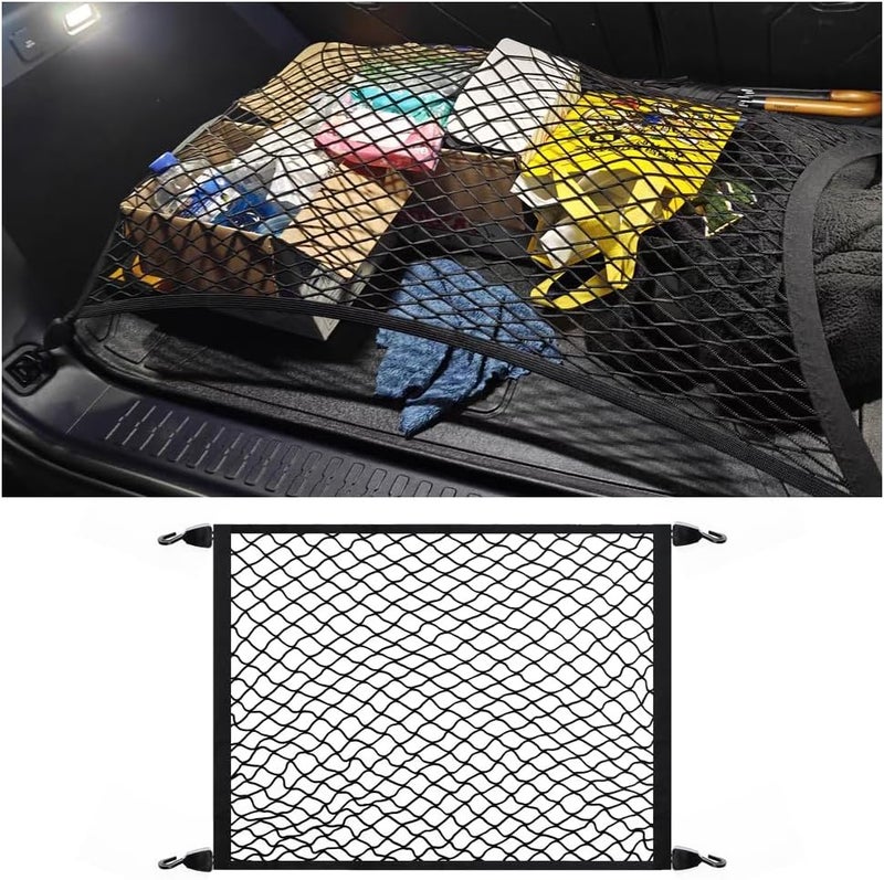 Figpade Cargo Net for SUV,Upgraded Highly Elastic Truck Cargo Net with Trunk Net Hooks - Stretch to 62.99"X47.24",Premium Truck Bed Netting for Cargo for Car Organizer and Storage Modern look - Image 1