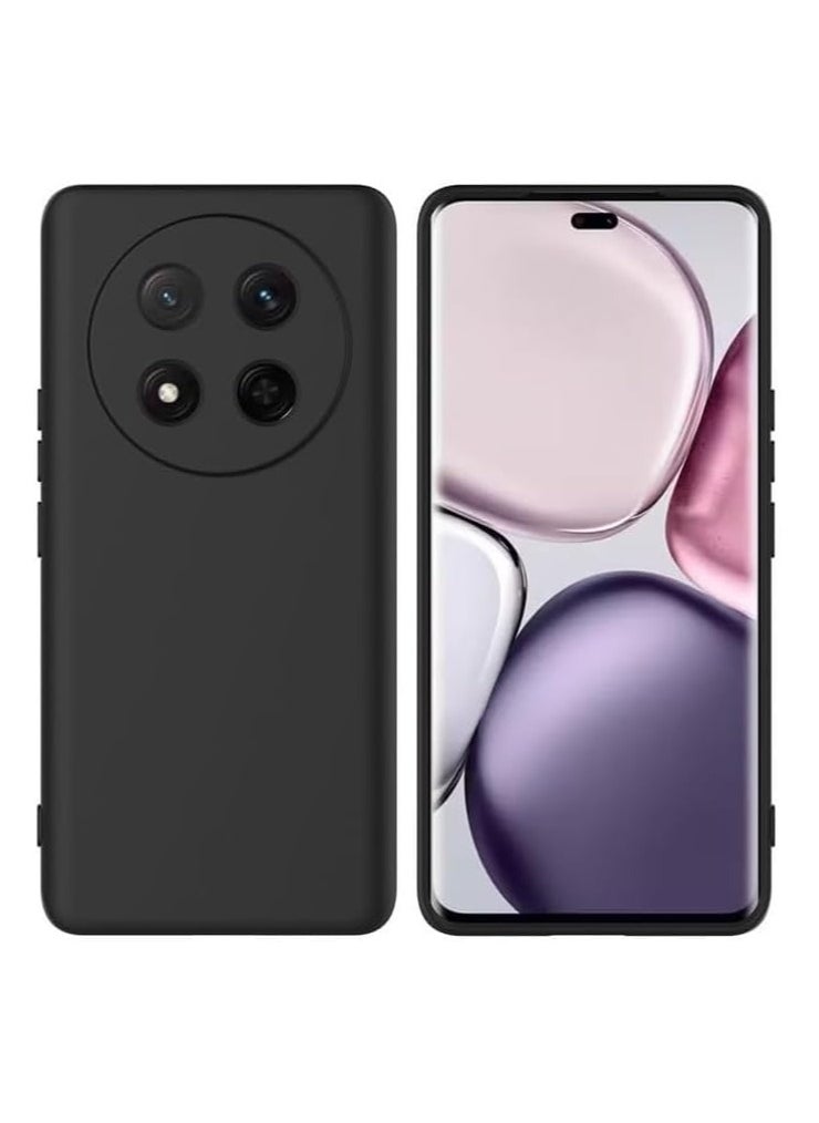 Honor X9c Case Cover Rubberised Matte Soft Silicone TPU with Camera Protection Flexible Back Case Cover for Honor X9c 2024 Black  - Image 1