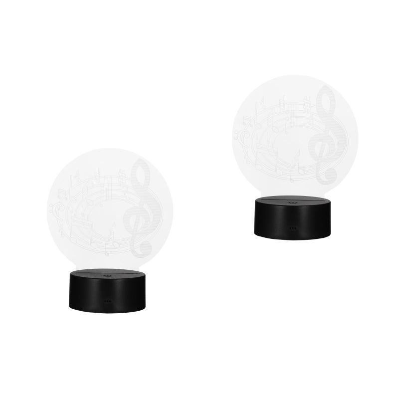 2 Sets Bedside Lamp Practical Light without Battery (Black) - Image 1