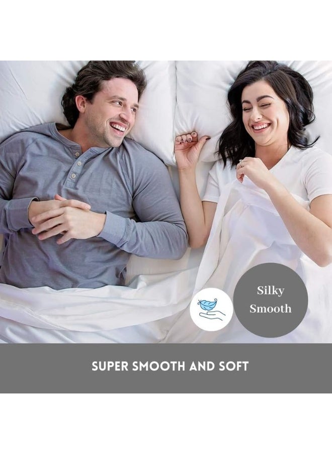 DreamFit DreamComfort Microfiber StaDry Technology Cooling Bed Sheets with Elastic Corner Straps for Extra Deep Pocket up to 20 inch Crafted in USA Gray Sheet Set Cal King - Image 2