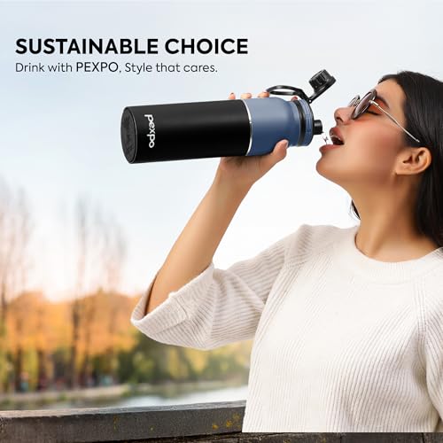 Pexpo Thermos Flask 740ml ISI Certified Stainless Steel Flask with Sipper Cap | 3 Layer Insulation | for Home, Office, Gym, Travelling | BPA Free |Austin | Grey-Black - Image 5