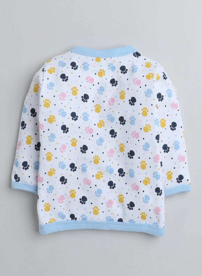 BUMZEE Blue & White Girls Full Sleeves Regular Fit Jablas Pack of 3 Age - 6-9 Months (Peb8281D-Blu.Wht), Multi - Image 3