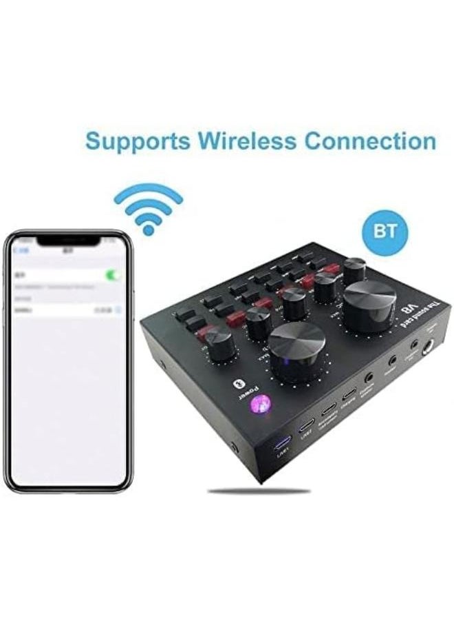 Executive LLC - BM800 Condenser Microphone Mic Set with V8 Audio Mixer Sound Card Microphone Stand and Double Layer Pop Filter for Live Streaming Gaming Voice Recording Singing Smule Star Maker - Image 1