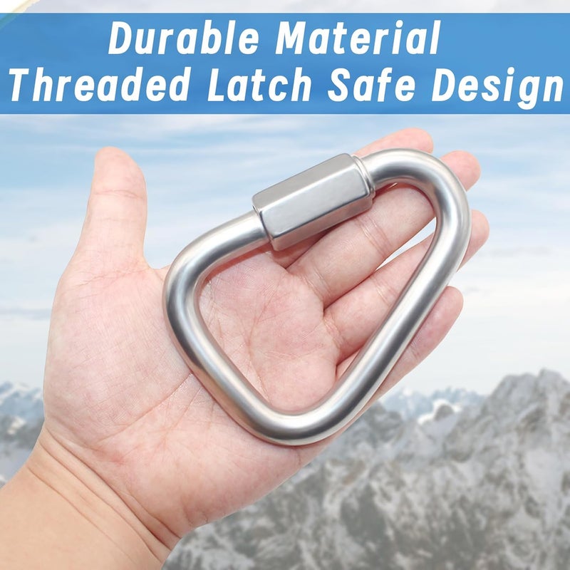Anvin 1 Pack Large Quick Links M12 4.1Inch Heavy Duty Carabiner Stainless Steel Chain Links Connector Triangle Locking Chain Hooks Screw Links for Camping Outdoor Equipment Hammocks, 3300 Lbs Capacity - Image 4