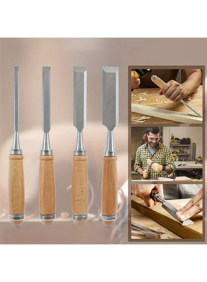 12 Pcs Wood Carving Chisel Set Ergonomic Beechwood Handles Sharp Chrome Vanadium Steel - Image 4