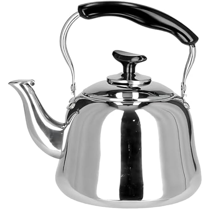 Beram Milano Stainless Steel Tea Kettle With Infuser Whistling Teapot 2 Liters Stovetop Safe Whistling Heat And Cold Resistant Tea Strainers Dishwasher Safe - Image 1