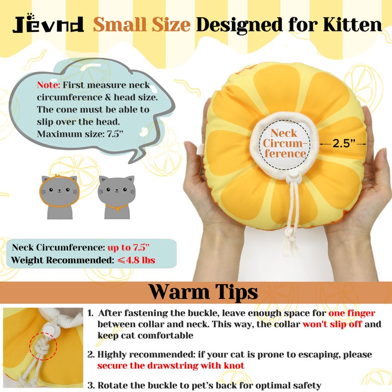 Jevnd Kitten Cones After Surgery 0-6 Months, Donut Extra Small Kitten Cone Collar Soft to Stop Licking Neck, Elizabethan Kittens e Collar for Recovery, xs Small Cat Cone Spray, Pet Soft Cone for Cats - Image 2