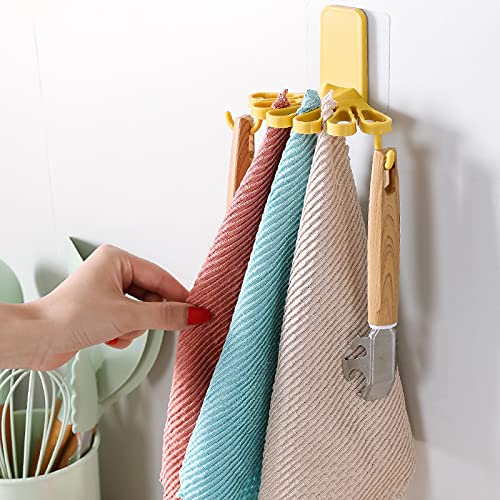 Dayalu Flower Shaped Towel Hanger Self Adhesive/Towel Holder/Napkin Holder/Napkin Hanger/Towel Rack/Towel Organizer with Wall Hanging Hooks for Kitchen, Bathroom, Home (1) - Image 1
