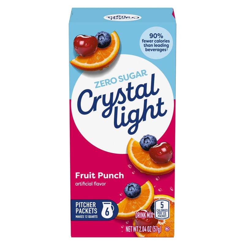 Crystal Light Fruit Punch Artificially Flavored Powdered Drink Mix 72 ct Pack 12 Canisters of 6 Pitcher Packets - Image 3