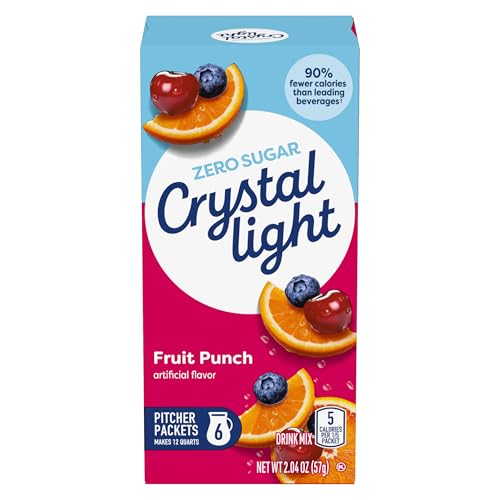 Crystal Light Fruit Punch Artificially Flavored Powdered Drink Mix 72 ct Pack 12 Canisters of 6 Pitcher Packets - Image 1