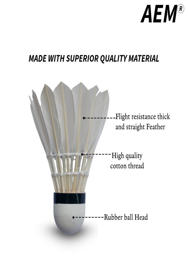 AEM™ Apollo Flight Badminton Shuttlecock Straight Feather Pack of 10|| - Image 2