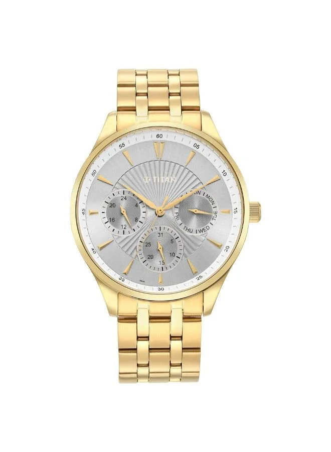 تيتان Men's Stainless Steel Analog Watch 90127YM04 - 42 mm
