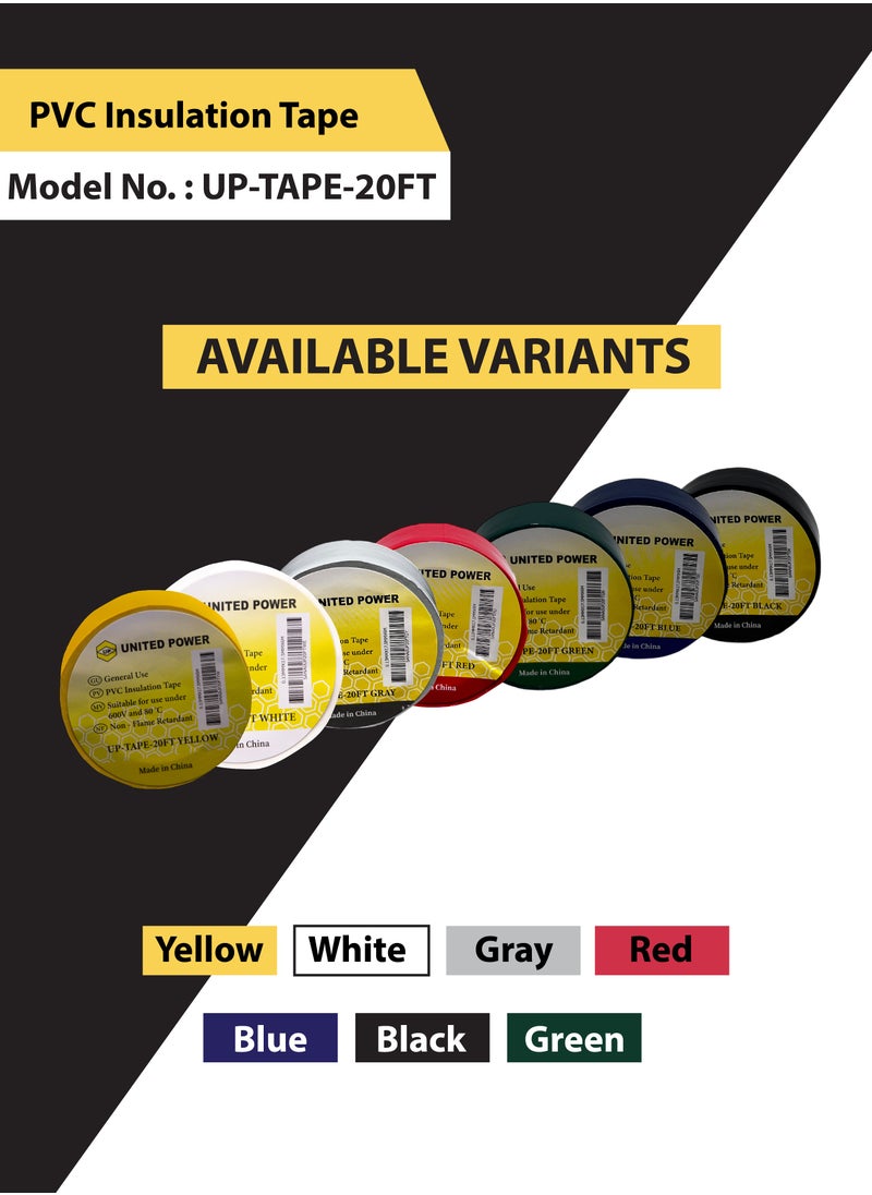 UNITED POWER - PVC Electrical Tape - Pack of 100 (Mix Colors) - Image 1