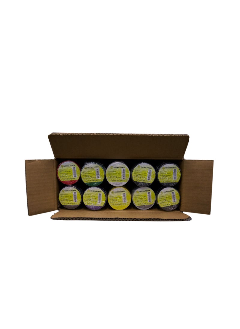 UNITED POWER - PVC Electrical Tape - Pack of 100 (Mix Colors) - Image 1