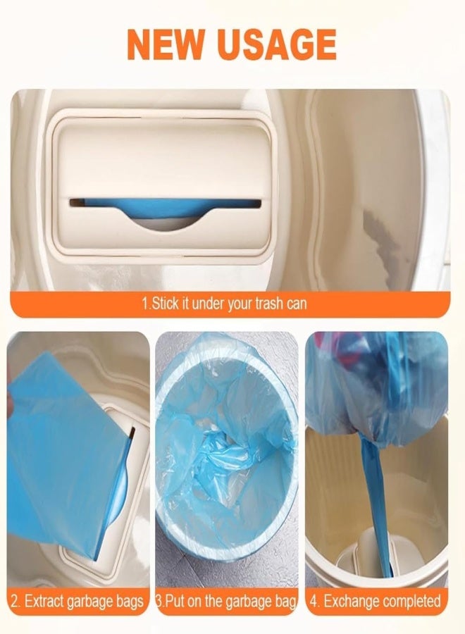 صندوق تخزين أكياس القمامة، 3 قطع، حامل أكياس بلاستيكية، موزع أكياس قمامة، منظم موزع أكياس قمامة مثبت على الحائط، بدون ثقب (رمادي) - Image 5