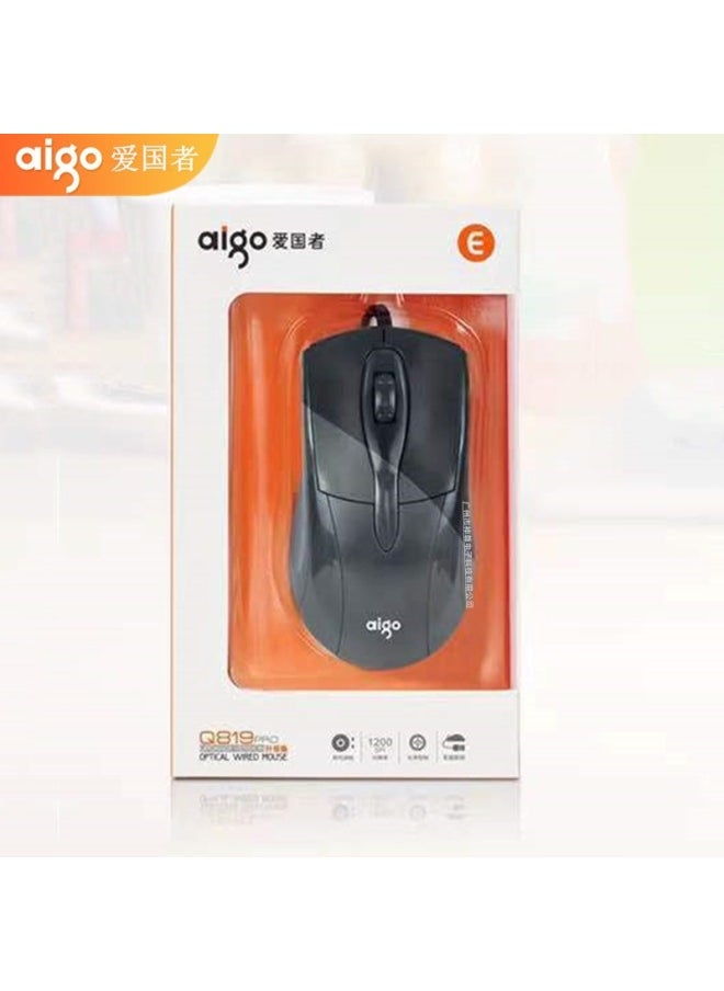 Generic Genuine Love Q822 Computer Wired Mouse Universal USB Interface Equipment Office Home Business-Color:Patriot Q819 Mouse Usb Port  - Image 1