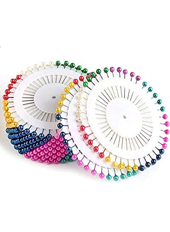 GNR Pack of 120 Pcs Multi Color Steel Head Pins for Tailoring and Dress Making, Patch Work Hijab and Scarf Pins etc. - Image 1