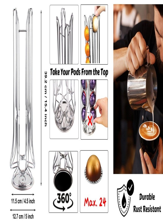 Exzact Coffee Capsule Holder, Compatible with Vertuo, Not Sold or Created by Vertuo, Max Capacity 24pcs Pod, Rotating Coffee Pod Stand Rack (New Packaging) - Image 3