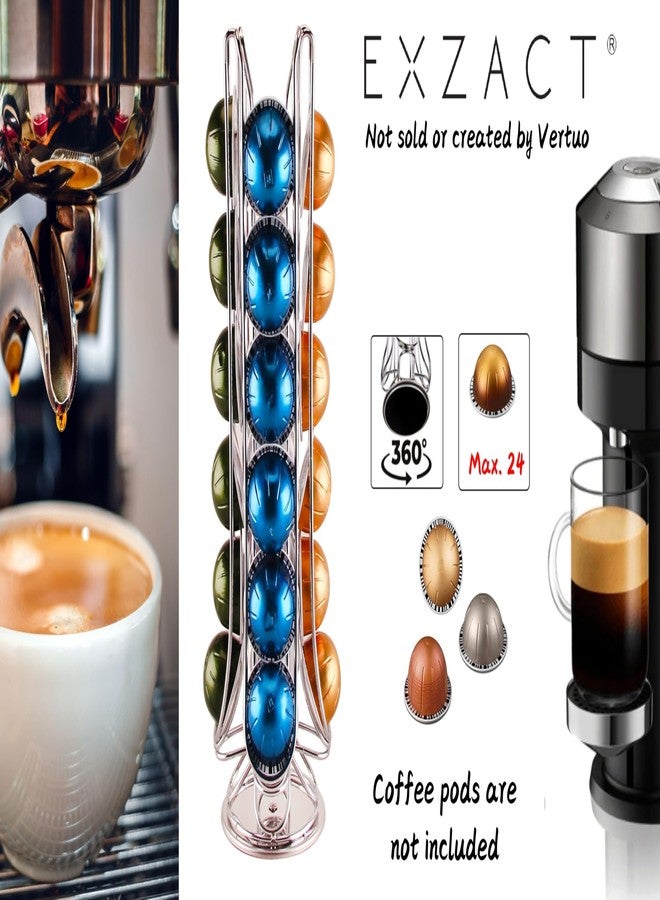 Exzact Coffee Capsule Holder, Compatible with Vertuo, Not Sold or Created by Vertuo, Max Capacity 24pcs Pod, Rotating Coffee Pod Stand Rack (New Packaging) - Image 4