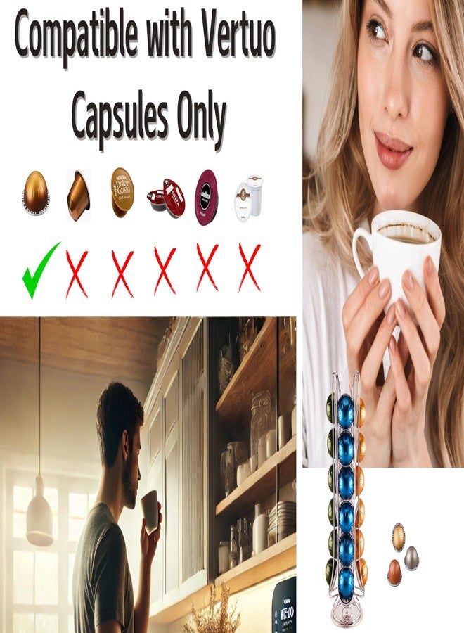Exzact Coffee Capsule Holder, Compatible with Vertuo, Not Sold or Created by Vertuo, Max Capacity 24pcs Pod, Rotating Coffee Pod Stand Rack (New Packaging) - Image 5