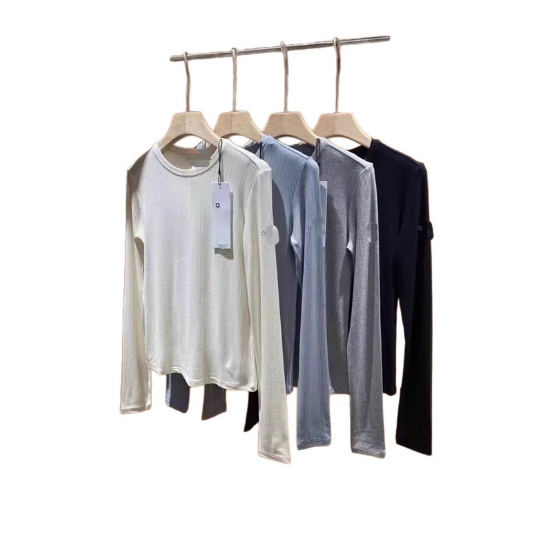 Women's Long Sleeve Ribbed Yoga T-Shirt - Image 5