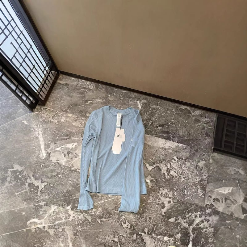 Women's Long Sleeve Ribbed Yoga T-Shirt - Image 4