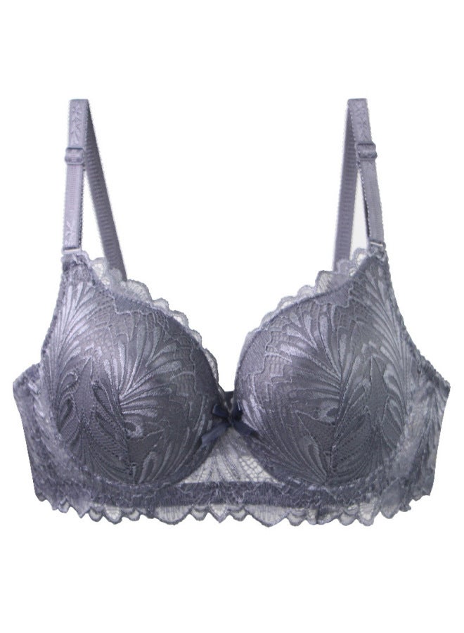 European And American Women's Popular Full Lace Underwear Large Size French Lace Bra Light Luxury Thin Steel Ring Underwear